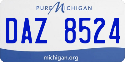 MI license plate DAZ8524