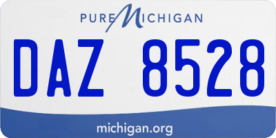 MI license plate DAZ8528