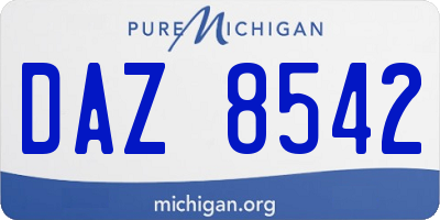 MI license plate DAZ8542