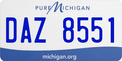 MI license plate DAZ8551