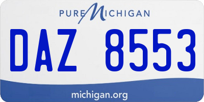 MI license plate DAZ8553