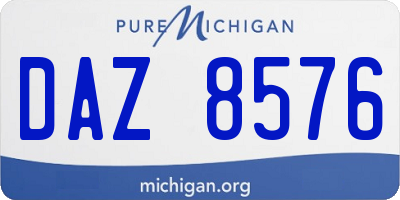 MI license plate DAZ8576