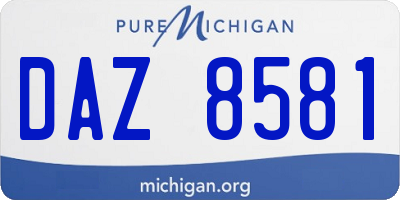 MI license plate DAZ8581