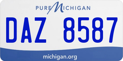 MI license plate DAZ8587