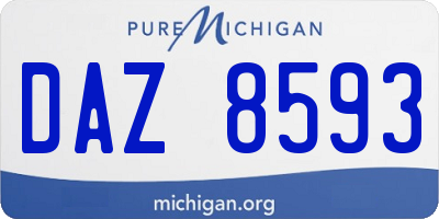 MI license plate DAZ8593