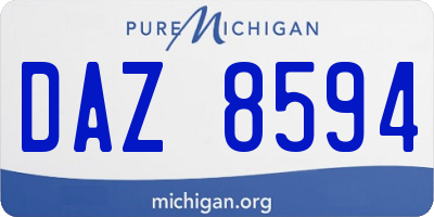 MI license plate DAZ8594