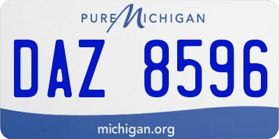 MI license plate DAZ8596