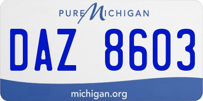MI license plate DAZ8603