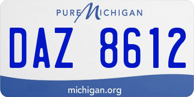 MI license plate DAZ8612