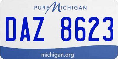 MI license plate DAZ8623