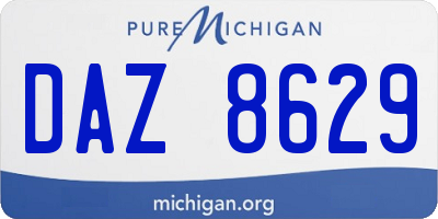 MI license plate DAZ8629
