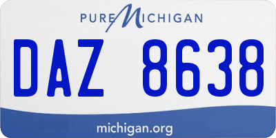 MI license plate DAZ8638