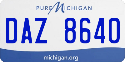 MI license plate DAZ8640