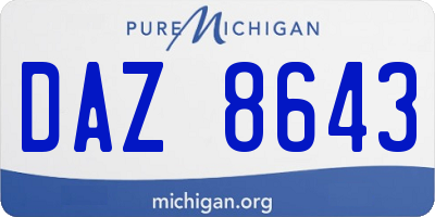 MI license plate DAZ8643