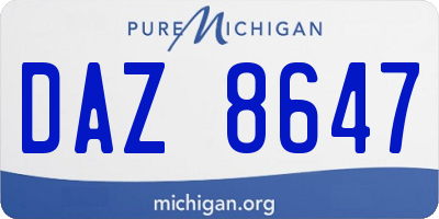 MI license plate DAZ8647