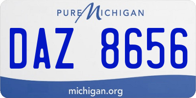 MI license plate DAZ8656