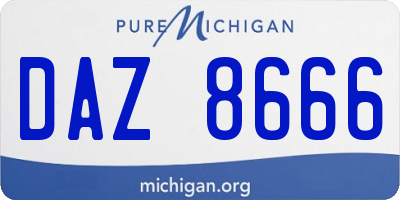 MI license plate DAZ8666