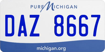 MI license plate DAZ8667