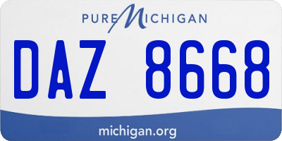MI license plate DAZ8668