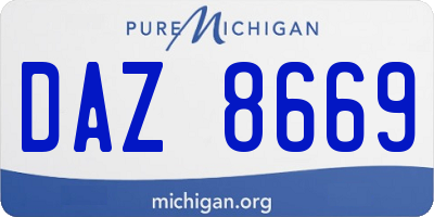MI license plate DAZ8669