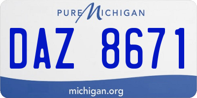 MI license plate DAZ8671