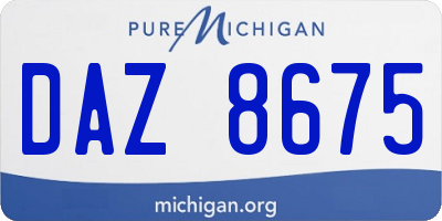 MI license plate DAZ8675