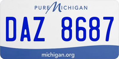 MI license plate DAZ8687