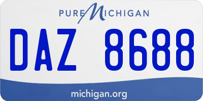 MI license plate DAZ8688