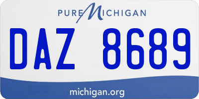 MI license plate DAZ8689