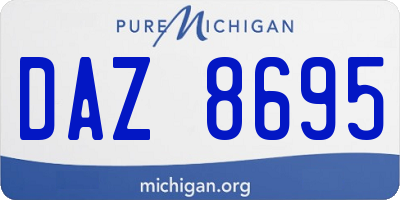 MI license plate DAZ8695