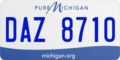 MI license plate DAZ8710