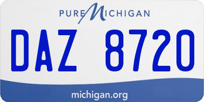 MI license plate DAZ8720