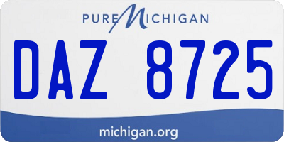 MI license plate DAZ8725