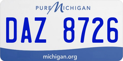 MI license plate DAZ8726