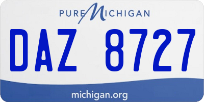 MI license plate DAZ8727