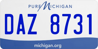MI license plate DAZ8731