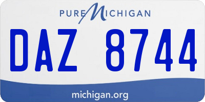 MI license plate DAZ8744