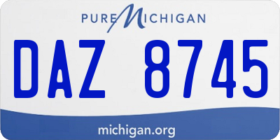 MI license plate DAZ8745