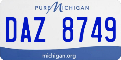 MI license plate DAZ8749