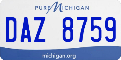 MI license plate DAZ8759
