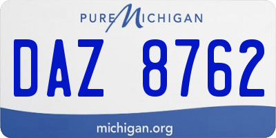 MI license plate DAZ8762