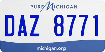 MI license plate DAZ8771