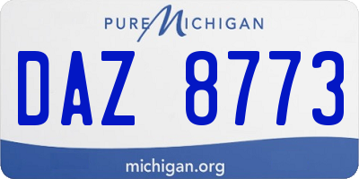 MI license plate DAZ8773
