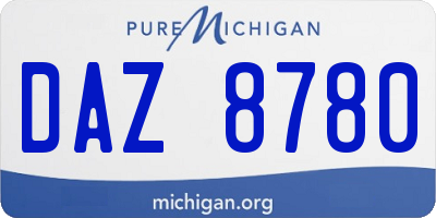 MI license plate DAZ8780