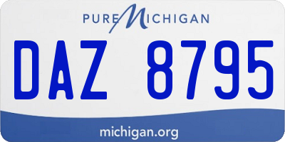 MI license plate DAZ8795