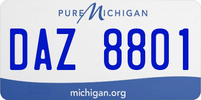 MI license plate DAZ8801