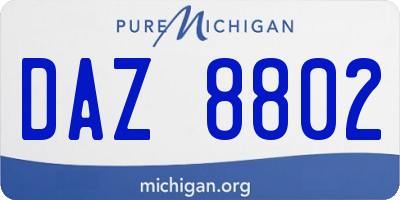 MI license plate DAZ8802