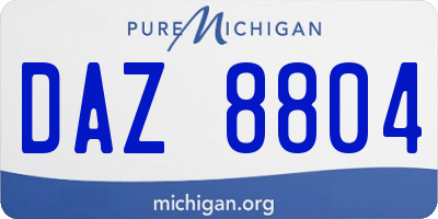 MI license plate DAZ8804