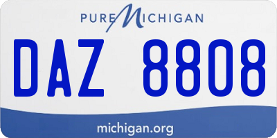 MI license plate DAZ8808
