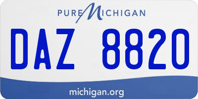 MI license plate DAZ8820